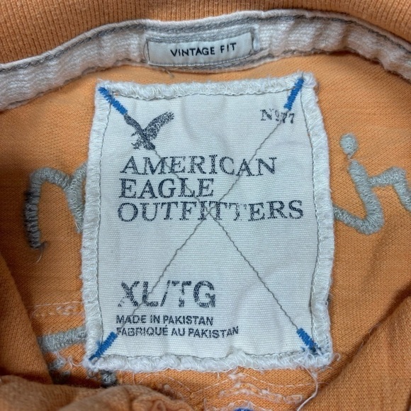 American Eagle Shirt Mens Extra Large Vintage Fit Polo Classic Preppy Work Basic - Picture 3 of 5